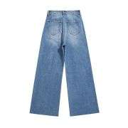 Raw Hem Floral Lace-Cut Jeans with Rhinestones