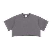Vintage Washed Raw Edge Crop Tee 8.4oz