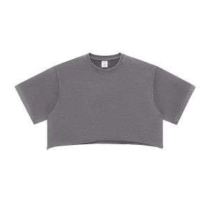 Vintage Washed Raw Edge Crop Tee 8.4oz
