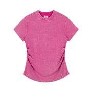 Slim Fit Pleated Waist Washed Cotton Tee 8.4oz