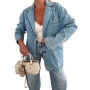Women’s Oversized Denim Blazer Jacket