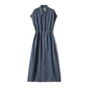 Cap Sleeve Relaxed Denim Midi Dress