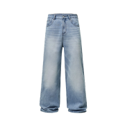Vintage Wash Whiskers Baggy Jeans