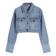 Vintage Washed Cropped Denim Jacket