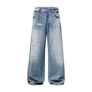 Paint Spattered Straight Leg Jeans