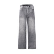 Relaxed Fit Wash Denim Gray Jeans