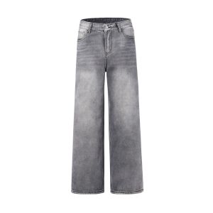Relaxed Fit Wash Denim Gray Jeans