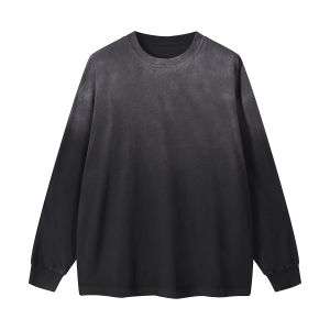 Crew Neck Stone Wash Long Sleeves Tee