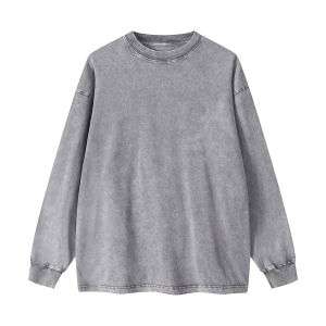 Crew Neck Acid Wash Sweatshirt