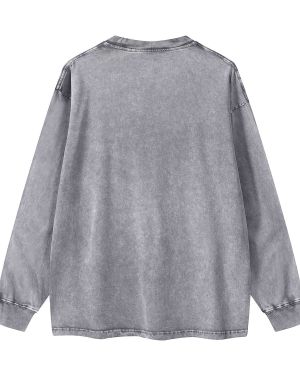 Crew Neck Acid Wash Sweatshirt for Private Label Streetwear Collections