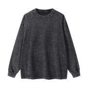 Crew Neck Acid Wash Sweatshirt