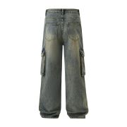 Wide Leg Cargo Denim Pants