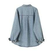 Long-Sleeve Button-Front Denim Shirt