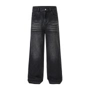 Vintage Washed Raw Hem Bootcut Jeans