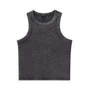 Stone Wash Slim Fit Crop Tank 9.6oz
