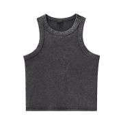 Stone Wash Slim Fit Crop Tank 9.6oz