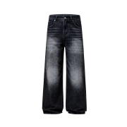 Vintage Wash Whiskers Baggy Jeans
