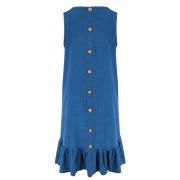 Ruffle Hem Sleeveless Denim Mini Dress