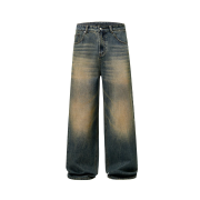 Vintage Wash Whiskers Baggy Jeans