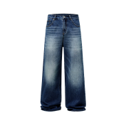 Vintage Wash Whiskers Baggy Jeans