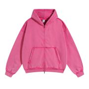 Stone Washed Double Slider Zip Hoodie