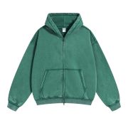 Stone Washed Double Slider Zip Hoodie