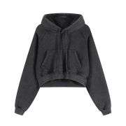 Plush Lining Crop Pullover Hoodie