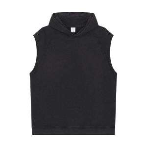 Raw Edge Sleeveless Muscle Hoodie