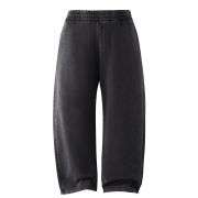 Vintage Wash Distressed Barrel Leg Pants