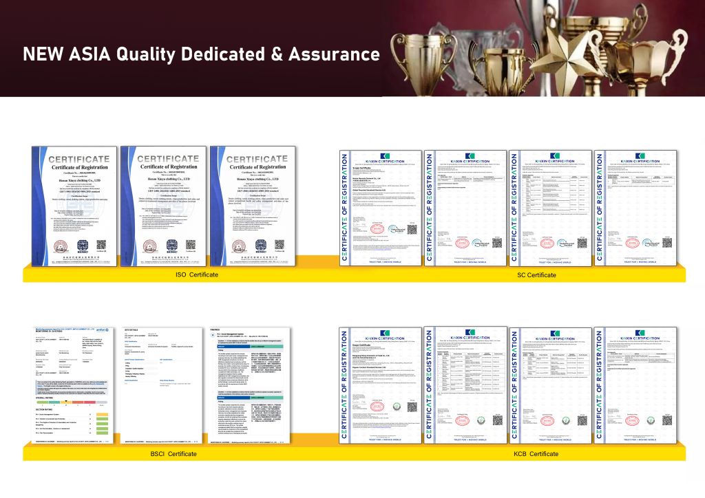 New Asia Garment management-system and compliance document references
