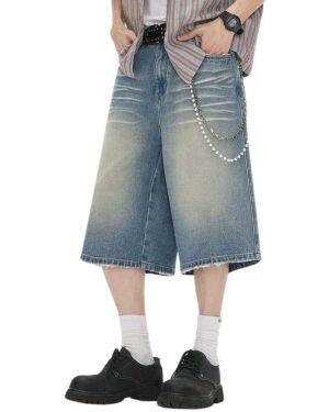 Distressed Wide-Leg Cropped Denim Jeans Manufacturer — CD-M801