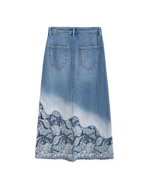 Patchwork Cut-Out Denim Skirt Manufacturer