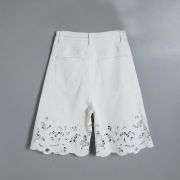 Pearl-Embellished Asymmetric Cut-Out Shorts