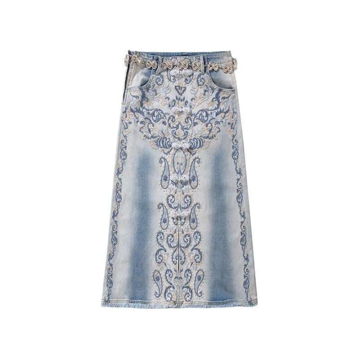 Embroidered Denim Skirt Manufacturer 8940