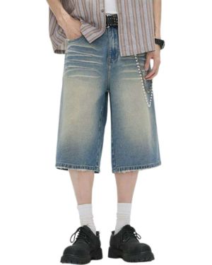 Distressed Wide-Leg Cropped Denim Jeans Manufacturer — CD-M801