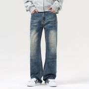 Heavy Wash Whiskers Bootcut Jeans