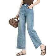 Straight-Leg Washed Ankle Jeans