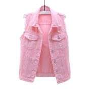 Women’s Relaxed Fit Ripped Denim Vest