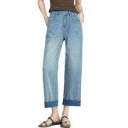 Straight-Leg Washed Ankle Jeans