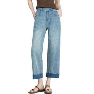 Straight-Leg Washed Ankle Jeans