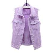 Women’s Relaxed Fit Ripped Denim Vest