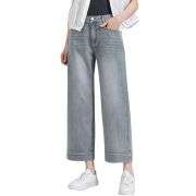 Straight-Leg Washed Ankle Jeans