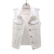 Women’s Relaxed Fit Ripped Denim Vest