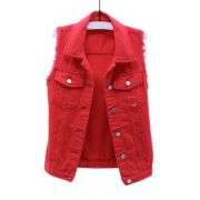 Women’s Relaxed Fit Ripped Denim Vest