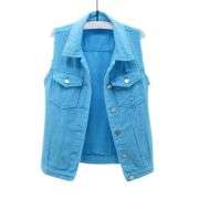 Women’s Relaxed Fit Ripped Denim Vest