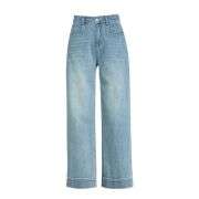 Straight-Leg Washed Ankle Jeans