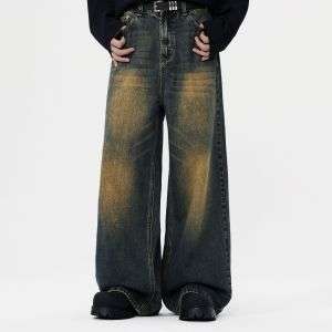 Vintage Washed Straight Leg Jeans