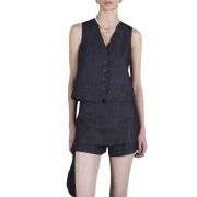 Indigo V Neck Denim Sleeveless Tank Top