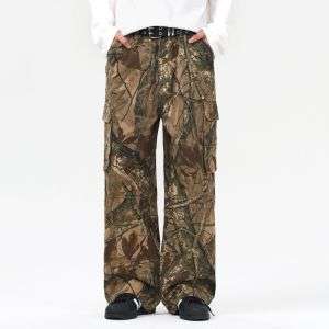 Tree Branch Print Camouflage Cargo Pants