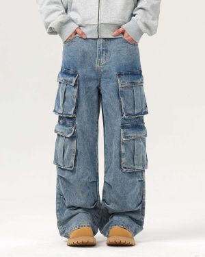 Custom Jeans Manufacturer for Baggy Denim Cargo Pants